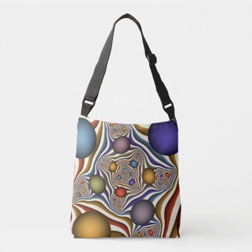 Flying Up Colorful Modern Abstract Fractal Art Crossbody Bag