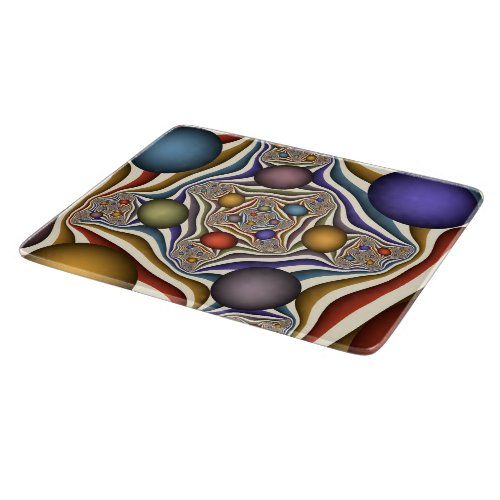 Flying Up Colorful Modern Abstract Fractal Art Cutting Board