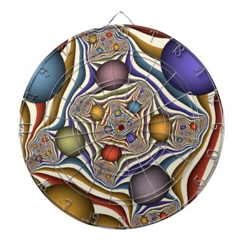 Flying Up Colorful Modern Abstract Fractal Art Dart Board