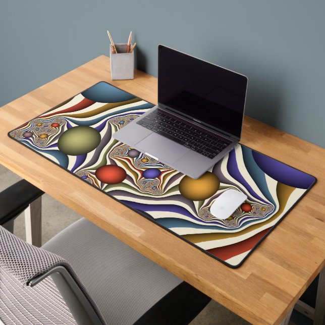 Flying Up, Colorful Modern Abstract Fractal Art Desk Mat (Office 2)