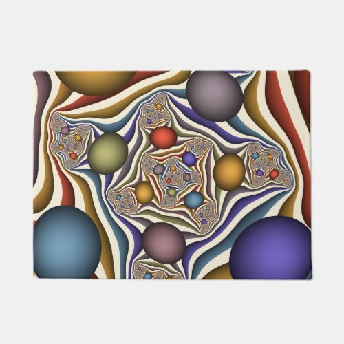 Flying Up Colorful Modern Abstract Fractal Art Doormat