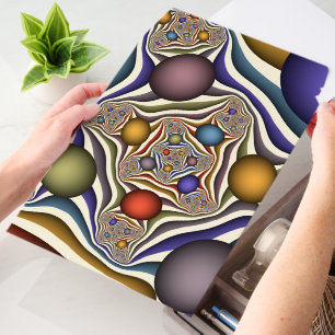 Flying Up, Colorful Modern Abstract Fractal Art Envelope Mailers