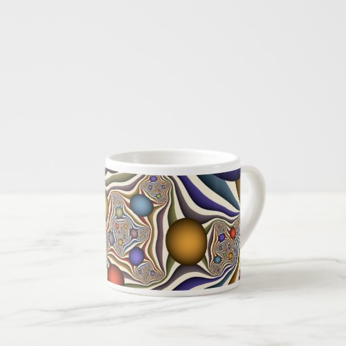 Flying Up Colorful Modern Abstract Fractal Art Espresso Cup