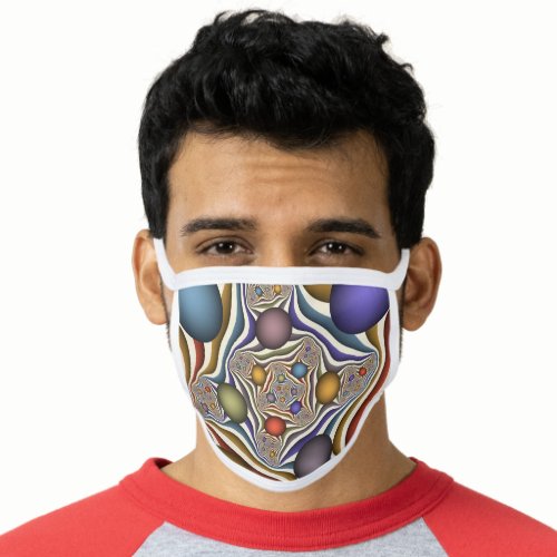 Flying Up Colorful Modern Abstract Fractal Art Face Mask