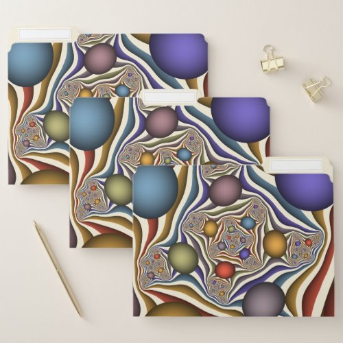 Flying Up Colorful Modern Abstract Fractal Art File Folder