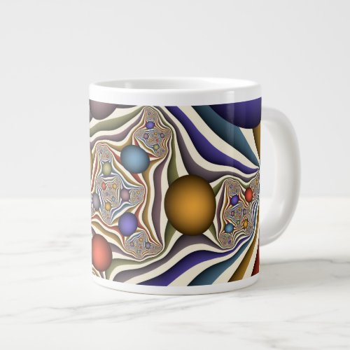 Flying Up Colorful Modern Abstract Fractal Art Giant Coffee Mug