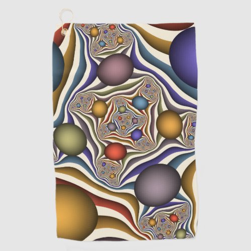 Flying Up Colorful Modern Abstract Fractal Art Golf Towel