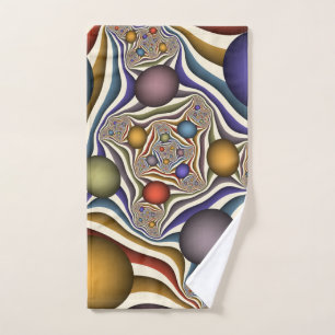 Flying Up, Colorful, Modern, Abstract Fractal Art Hand Towel
