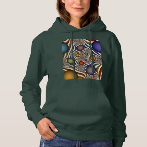 Flying Up Colorful Modern Abstract Fractal Art Hoodie