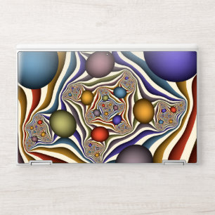 Flying Up, Colorful Modern Abstract Fractal Art HP Laptop Skin