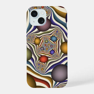 Flying Up Colorful Modern Abstract Fractal Art iPhone 15 Case