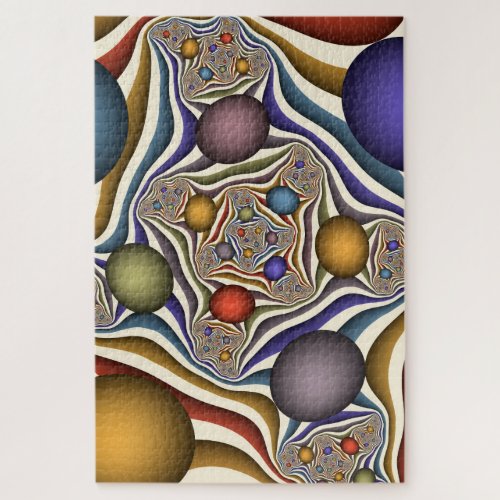 Flying Up Colorful Modern Abstract Fractal Art Jigsaw Puzzle