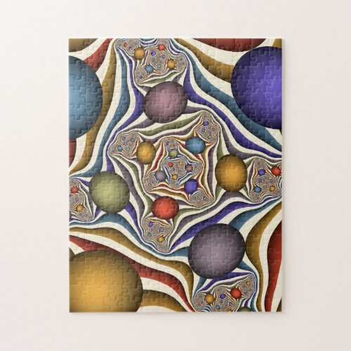 Flying Up Colorful Modern Abstract Fractal Art Jigsaw Puzzle