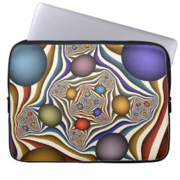 Flying Up, Colorful, Modern, Abstract Fractal Art Laptop Sleeve