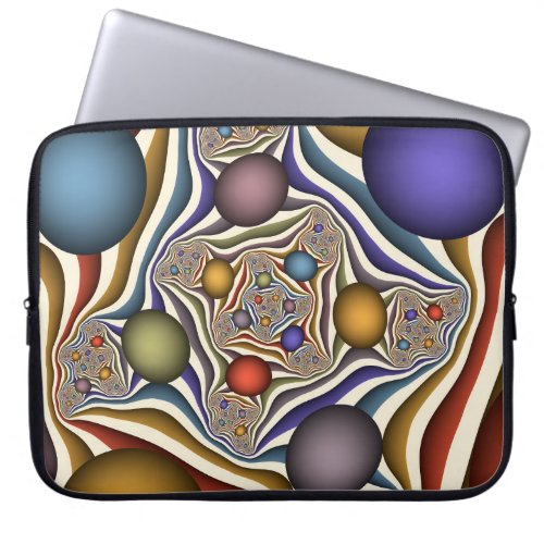 Flying Up Colorful Modern Abstract Fractal Art Laptop Sleeve
