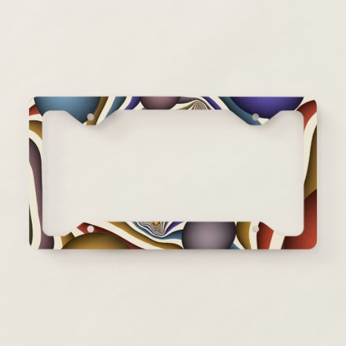 Flying Up Colorful Modern Abstract Fractal Art License Plate Frame