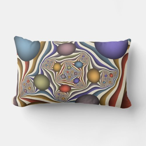 Flying Up Colorful Modern Abstract Fractal Art Lumbar Pillow