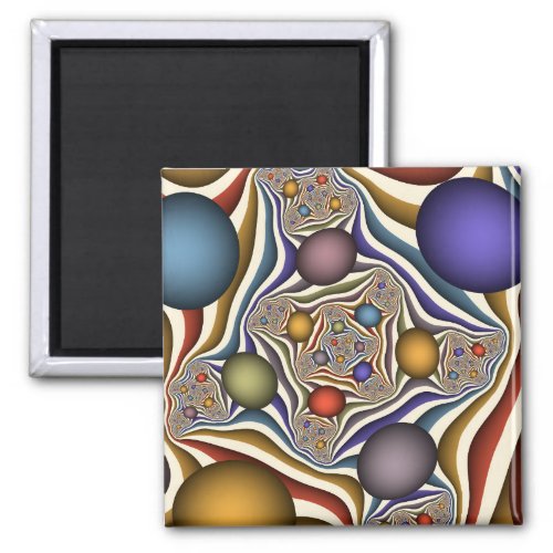 Flying Up Colorful Modern Abstract Fractal Art Magnet