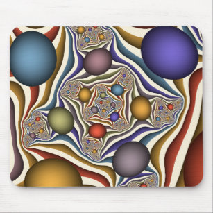 Flying Up, Colorful, Modern, Abstract Fractal Art Mouse Pad