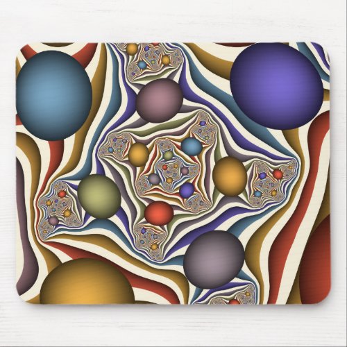 Flying Up Colorful Modern Abstract Fractal Art Mouse Pad
