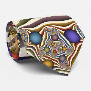 Flying Up Colorful Modern Abstract Fractal Art Neck Tie