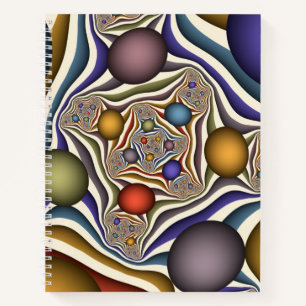 Flying Up Colorful Modern Abstract Fractal Art Notebook