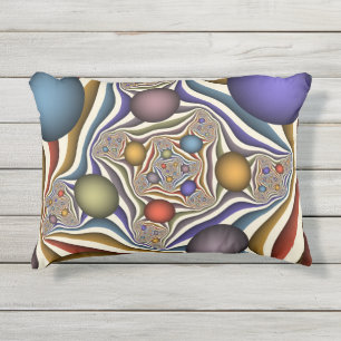 Flying Up Colorful Modern Abstract Fractal Art Outdoor Pillow