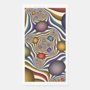 Flying Up, Colorful, Modern, Abstract Fractal Art Paper Guest Towels