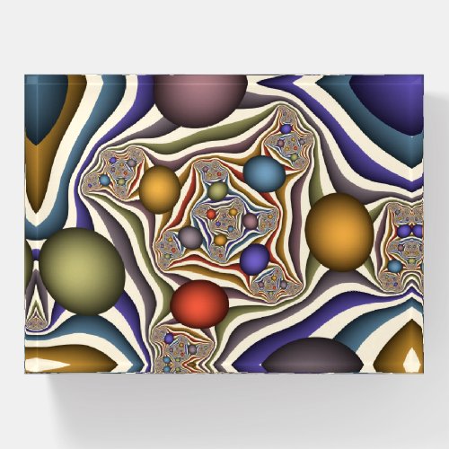 Flying Up Colorful Modern Abstract Fractal Art Paperweight