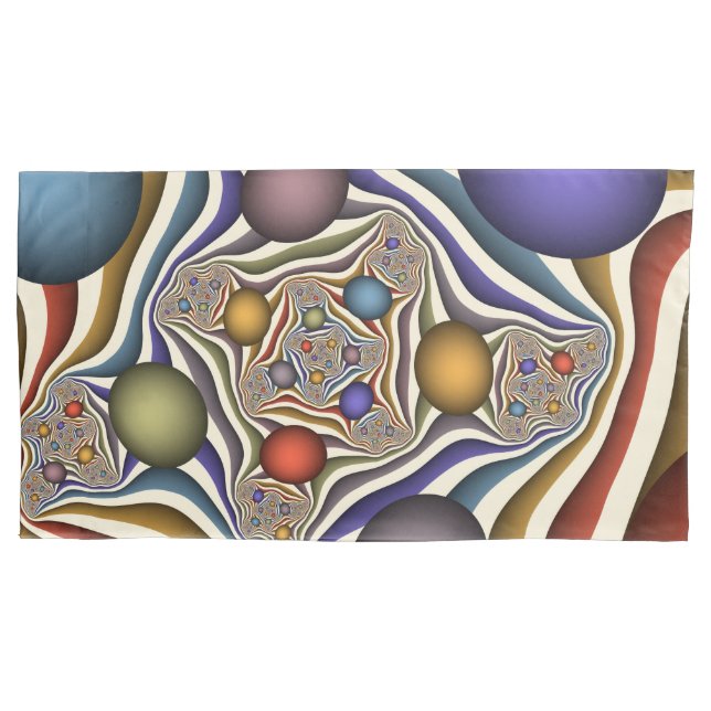 Flying Up, Colorful Modern Abstract Fractal Art Pillow Case (Front)