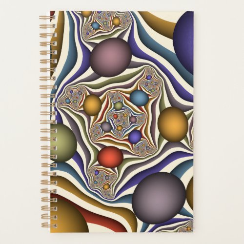 Flying Up Colorful Modern Abstract Fractal Art Planner