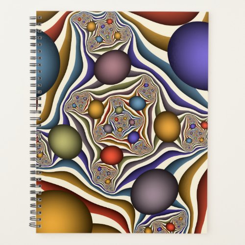 Flying Up Colorful Modern Abstract Fractal Art Planner