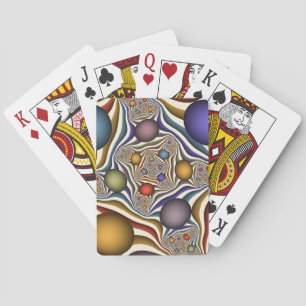 Flying Up Colorful Modern Abstract Fractal Art Poker Cards