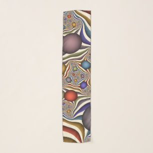 Flying Up, Colorful Modern Abstract Fractal Art Scarf