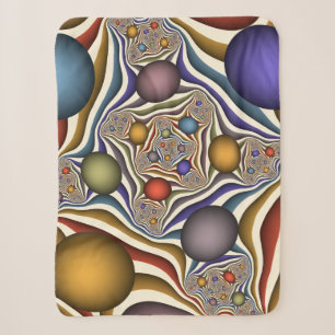 Flying Up, Colorful, Modern, Abstract Fractal Art Sherpa Blanket