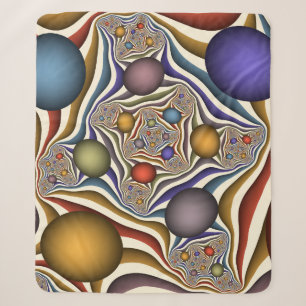 Flying Up, Colorful, Modern, Abstract Fractal Art Sherpa Blanket