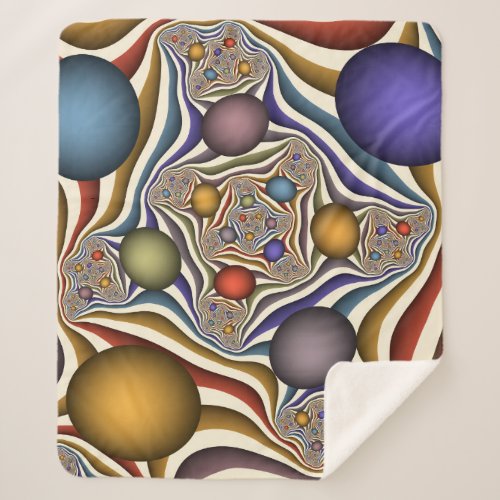 Flying Up Colorful Modern Abstract Fractal Art Sherpa Blanket