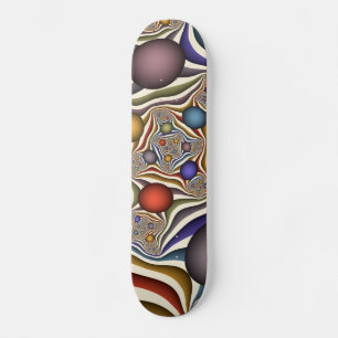 Flying Up, Colorful, Modern, Abstract Fractal Art Skateboard