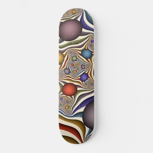 Flying Up Colorful Modern Abstract Fractal Art Skateboard