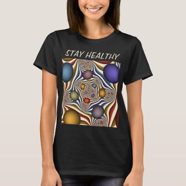 Flying Up Colorful Modern Abstract Fractal Art T-Shirt (Front)