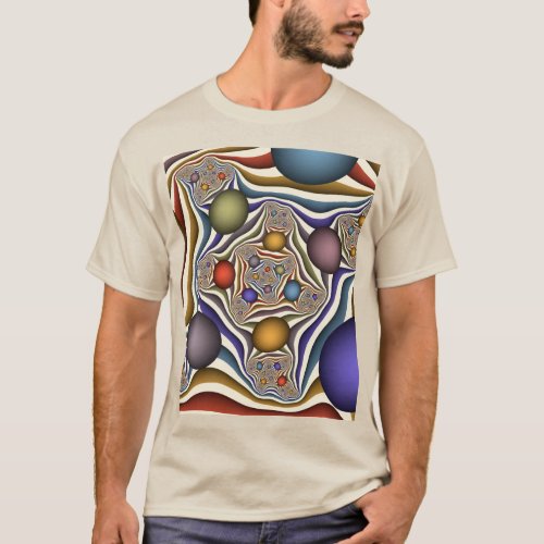 Flying Up Colorful Modern Abstract Fractal Art T_Shirt