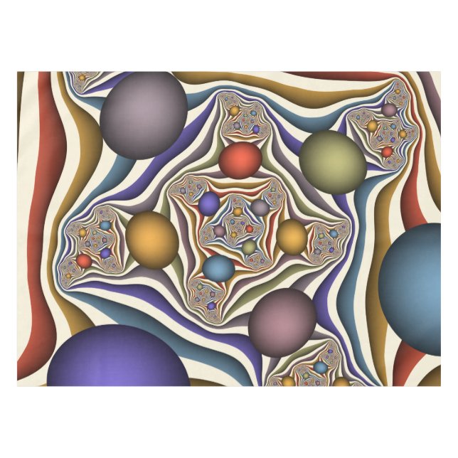 Flying Up Colorful Modern Abstract Fractal Art Tablecloth (Front (Horizontal))