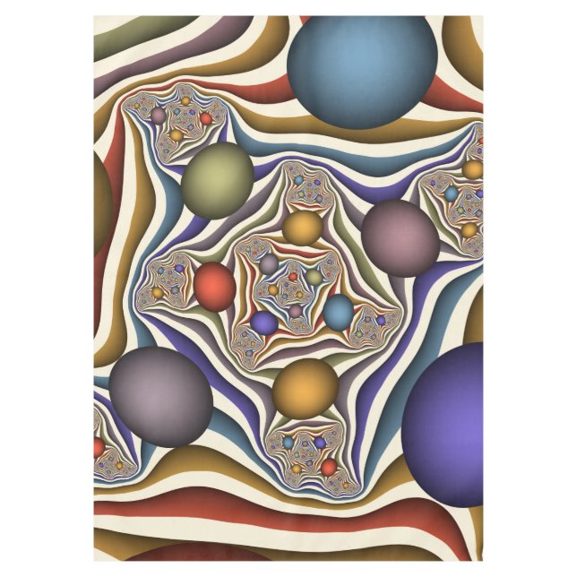 Flying Up Colorful Modern Abstract Fractal Art Tablecloth (Front)