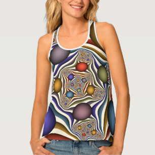 Flying Up, Colorful, Modern, Abstract Fractal Art Tank Top