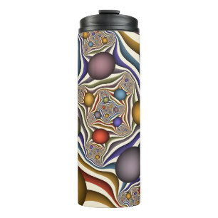 Flying Up, Colorful, Modern, Abstract Fractal Art Thermal Tumbler