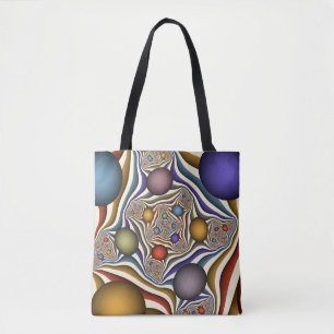Flying Up Colorful Modern Abstract Fractal Art Tote Bag