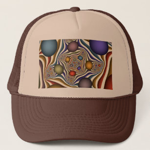 Flying Up, Colorful Modern Abstract Fractal Art Trucker Hat