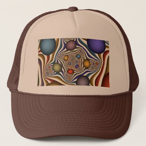 Flying Up Colorful Modern Abstract Fractal Art Trucker Hat