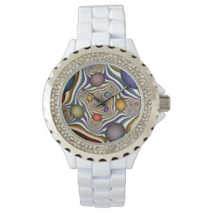 Flying Up Colorful Modern Abstract Fractal Art Watch