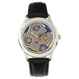 Flying Up Colorful Modern Abstract Fractal Art Watch